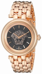 Versace Watches : VQE050015 Black Dial Stainless Steel Band Women Watch
