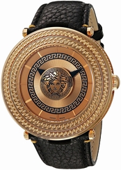 Versace Watches : VQL020015 Rose Gold Dial Leather Women Watch