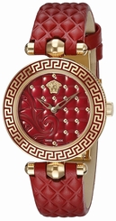 Versace Watches : VQM030015 Quartz Analog Red Leather Women Watch