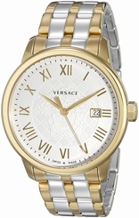 Fake AAA Versace Watches : VQS050015 White Dial Stainless Steel Band Men Watch Watch