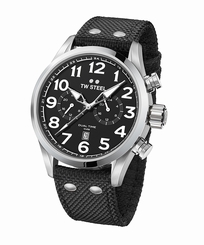 Fake AAA TW Steel Watches : VS7 Black Dial Dual Time Men Watch Watch
