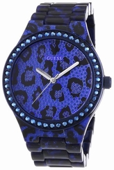 Guess Watches : W0015L3 Quartz Animal Print Blue Resin Women Watch
