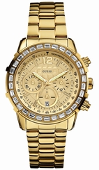 Guess Watches : W0016L2 Quartz Gold Dial Gold Tone Stainless Steel Case And Bracelet Women Watch