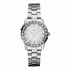 Guess Watches : W0018L1 Quartz White Dial Stainless Steel Case And Bracelet Women Watch
