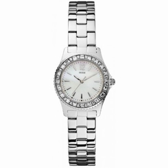 Guess Watches : W0025L1 Quartz White Dial Stainless Steel Case And Bracelet Women Watch