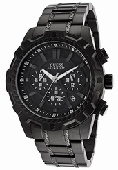 Guess Watches : W0037G2 Quartz Chronograph Date Black Stainless Steel Men Watch
