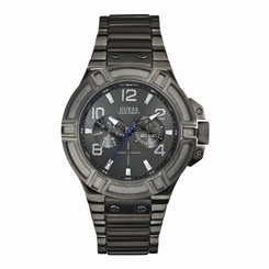 Guess Watches : W0041G1 Quartz Gray Dial Stainless Steel Case With Gray Stainless Steel Bracelet Men Watch