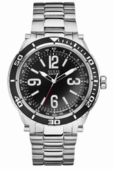 Guess Watches : W0043G1 Quartz Black Dial Stainless Steel Case And Bracelet Men Watch