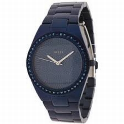 Guess Watches : W0059L2 Blue Dial Stainless Steel Band Women Watch