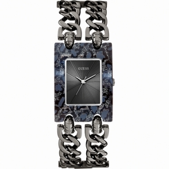 Guess Watches : W0061L2 Quartz Black Mother Of Pearl Dial Stainless Steel Case And Gray Stainless Steel Bracelet Women Watch