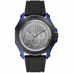 Guess Watches : W0063G2 Quartz Silver Dial Stainless Steel Case With Black Silicone Rubber Men Watch