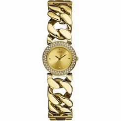 Guess Watches : W0070L1 Quartz Gpold Dial And Stainless Steel Case With Gold And Stainless Steel Bracelet Women Watch