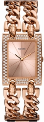 Guess Watches : W0072L3 Quartz Analog Crystal Bezel Rose Gold Tone Stainless Steel Women Watch