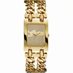 Guess Watches : W0073L1 Quartz Gold Dial And Stainless Steel Case With Gold And Stainless Steel Bracelet Women Watch