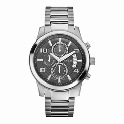Guess Watches : W0075G1 Quartz Black Dial Stainless Steel Case With Stainless Steel Bracelet Men Watch