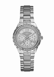 Guess Watches : W0111L1 Quartz Silver Dial Stainless Steel Case With Stainless Steel Bracelet Women Watch