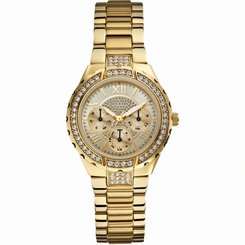 Guess Watches : W0111L2 Quartz Gold Dial And Stainless Steel Case With Gold And Stainless Steel Bracelet Women Watch