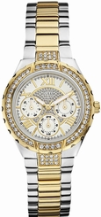 Guess Watches : W0111L5 Quartz Analog Day Date Two Tone Stainless Steel Women Watch