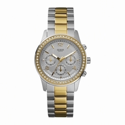 Guess Watches : W0122L2 Quartz Silver Dial Gold And Stainless Steel Case With Gold And Stainless Steel Bracelet Women Watch