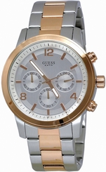 Guess Watches : W0123G1 Quartz Chronograph Silver Dial Stainless Steel Men Watch