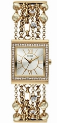 Guess Watches : W0140L2 Quartz Dial Pale gold with three hand movement Women Watch