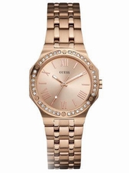 Guess Watches : W0143L3 Quartz Rose Gold Tone Stainless Steel Case And Bracelet Women Watch