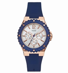 Guess Watches : W0149L5 Quartz Multifunction Dial Blue Silicone Women Watch