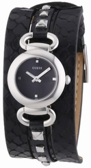 Guess Watches : W0160L2 Quartz Analog Black Leather Women Watch