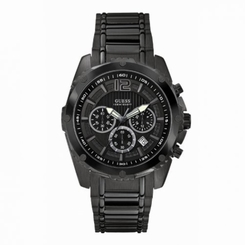 Guess Watches : W0165G3 Quartz Chronograph Date Black Stainless Steel Men Watch