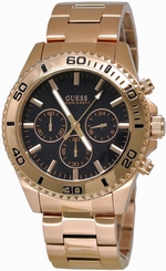 Guess Watches : W0170G3 Quartz Chronograph Black Dial Stainless Steel Men Watch