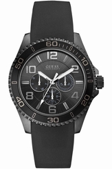 Guess Watches : W0173G1 Black Dial Silicone/rubber Band Men Watch