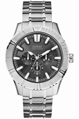 Guess Watches : W0174G1 Black Dial Stainless Steel Band Men Watch