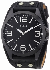 Guess Watches : W0181G2 Black Dial Leather Men Watch