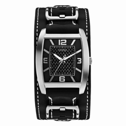 Guess Watches : W0186G1 Quartz Analog Black Leather Men Watch