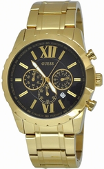 Guess Watches : W0193G1 Quartz Chronograph Date Gold Tone Stainless Steel Men Watch