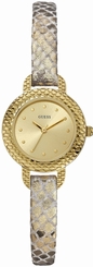 Guess Watches : W0228L2 Quartz Analog Gold Tone Dial Leather Women Watch