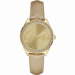 Guess Watches : W0229L4 Quartz Analog Crystal Bezel Leather Women Watch