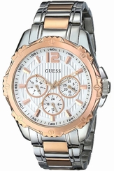 Guess Watches : W0232L4 White Silver Dial Stainless Steel Band Women Watch
