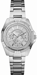 Guess Watches : W0235L1 Quartz Analog Day Date Silver Stainless Steel Women Watch