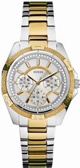 Guess Watches : W0235L2 Quartz Analog Day Date Silver Dial Stainless Steel Women Watch