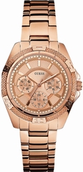 Guess Watches : W0235L3 Quartz Analog Day Date Rose Gold Stainless Steel Women Watch