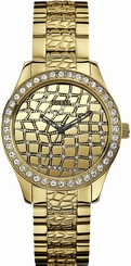 Guess Watches : W0236L2 Quartz Analog Crystal Bezel Gold Tone Stainless Steel Women Watch