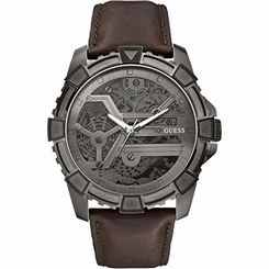Guess Watches : W0274G1 Black Dial Leather Men Watch