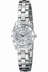 Guess Watches : W0307L1 Silver Tone Dial Stainless Steel Band Women Watch