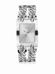 Guess Watches : W0311L1 Silver Dial Stainless Steel Women Watch