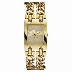 Guess Watches : W0313L2 Gold Dial Stainless Steel Women Watch