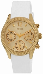 Guess Watches : W0324L1 Gold Dial Leather Men Watch