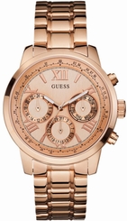 Guess Watches : W0330L2 Quartz Analog Day Date Rose Gold Tone Stainless Steel Women Watch