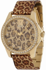Guess Watches : W0333L1 Quartz Animal Print Stainless Steel Bracelet Women Watch