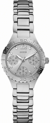 Guess Watches : W0355L1 Quartz Analog Day Date Silver Stainless Steel Women Watch